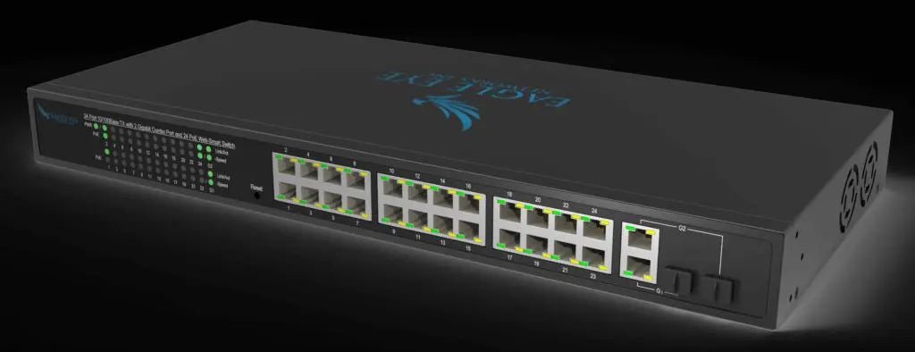 Eagle Eye Networks 24 Port Managed POE+ with 2xGig Uplink - Avenger Security