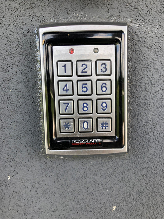 Professional access control setup in Austin, Texas, showing door readers, controllers, and cloud-managed security monitoring.